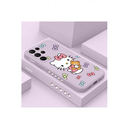 IPHONE 12 PRO MAX Uyumlu Mor Hello Kitty Desenli Telefon Kılıfı