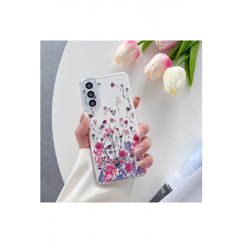 OPPO REALME C2 Uyumlu Renkli Çiçek Desenli Şeffaf Telefon Kılıfı