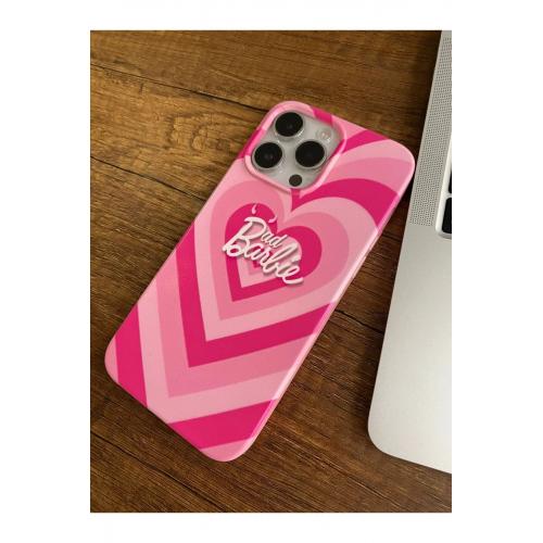 SAMSUNG S20 Uyumlu Barbie Kalp Desenli Pembe Renkli Telefon Kılıfı