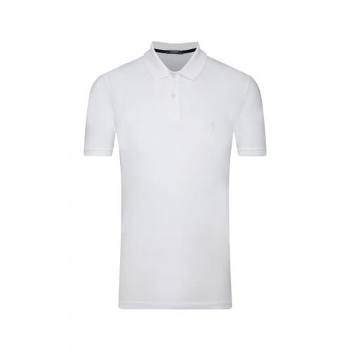 Erkek Beyaz Slim Fit Polo Yaka T-shirt