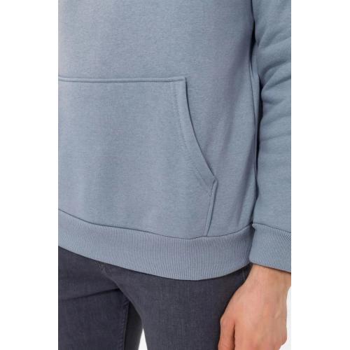 Süvari Kapüşonlu Yaka Regular Kalıp Düz Açık Mavi Sweatshirt