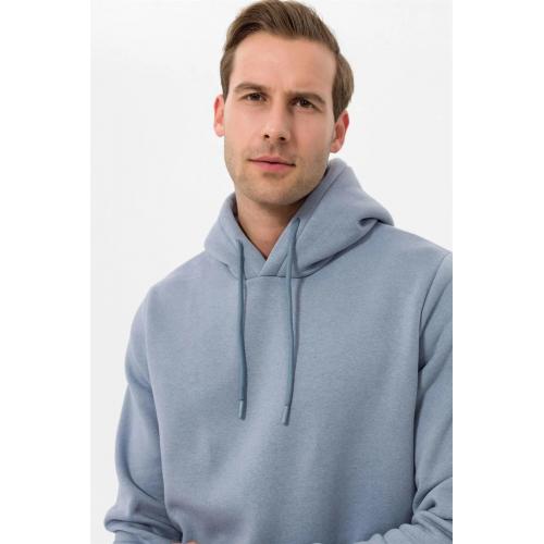 Süvari Kapüşonlu Yaka Regular Kalıp Düz Açık Mavi Sweatshirt