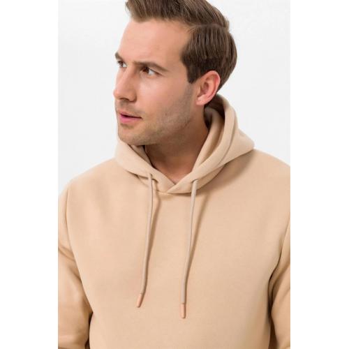 Süvari Kapüşonlu Yaka Regular Kalıp Düz Bej Sweatshirt