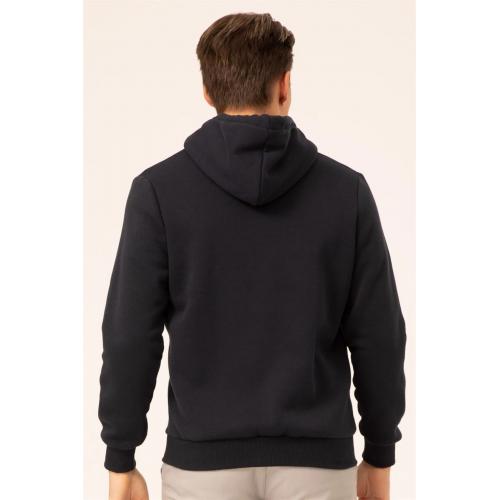 Süvari 3 Iplik Kapşonlu Fermuarlı Lacivert Sweatshirt