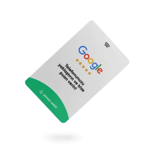 NFC ve QR Kodlu Google Yorum ve Puanlama Kartı