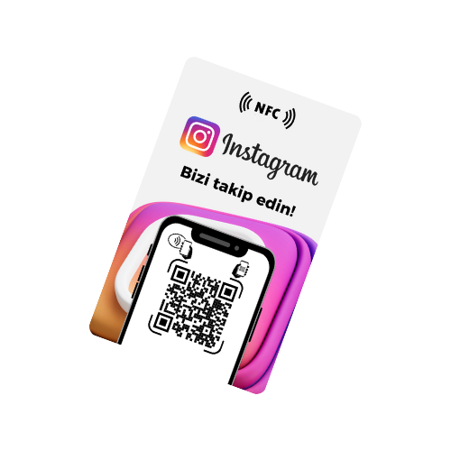 NFC ve QR Kodlu İnstagram Takip Kartı