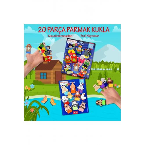 2 Set - 20 Parça Masal Kahramanları Ve Evcil Hayvanlar Parmak Kukla