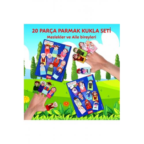 Lisinya247 2 Set - 20 Parça  Meslekler ve Aile Üyeleri 20 Parça Parmak Kukla alithestereo