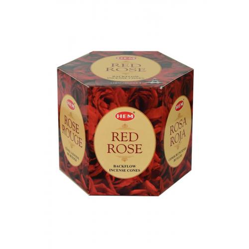 Geri Akış Şelale Kırmızı Gül Kokulu 40 Konik Tütsü - Red Rose Backflow Incense Cones