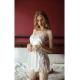 Night Light Kadın Ekru Yandan Bağcıklı Ekru Saten Babydoll 3379