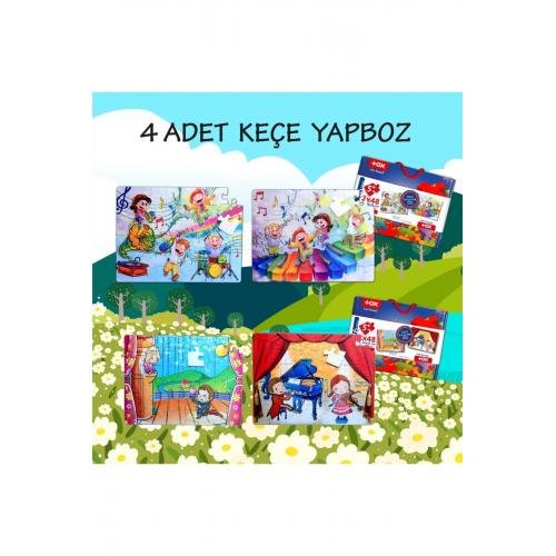 4 Set - 96 Parça Müzik Ve Sahne 5 Keçe Yapboz - 5 Yaş Puzzle