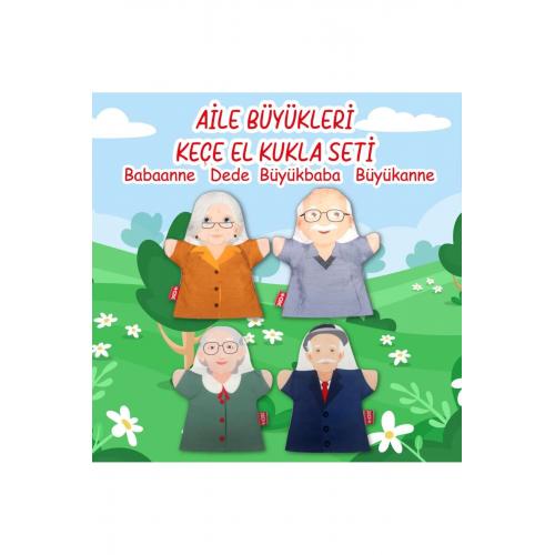 4 Parça  Aile Büyükleri El Kukla Set , Eğitici Oyuncak