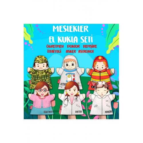 6 Parça Meslekler El Kukla Set , Eğitici Oyuncak