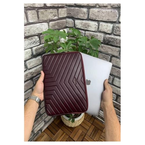 Bordo Üçgen Desen  Clutch Çanta