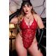 CLZ945 Dantelli Büyük Beden Babydoll Gecelik