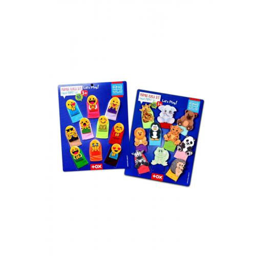 CLZ247 2 Set - 20 Parça  Emojiler ve Vahşi Hayvanlar Parmak Kukla