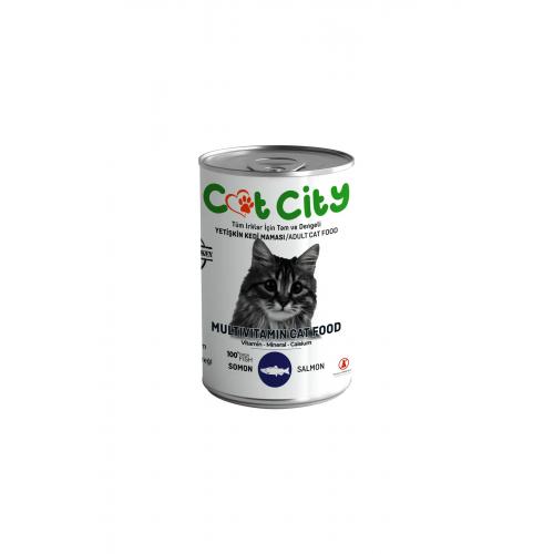 CLZ205 Az Tahıllı Somon Balıklı Yetişkin Kedi Konserve Yaş Mama 400 gr