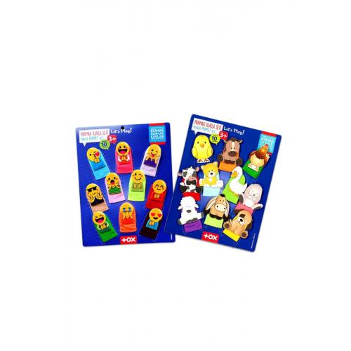 CLZ247 2 Set - 20 Parça  Emojiler ve Evcil Hayvanlar Parmak Kukla