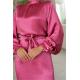 CLZ275 Saten Elbise Pembe