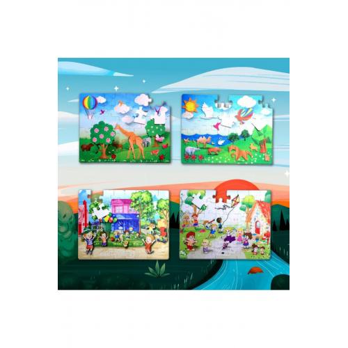 CLZ247 4 Set - 96 Parça  Müzik ve Deniz Kızı 5+ Keçe Yapboz - 5 Yaş Puzzle