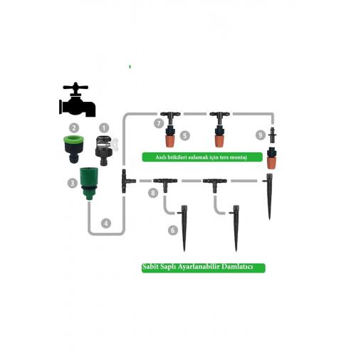Mikro Damlama Sulama - Bahçe Sulama Hortum Seti 15 Metre