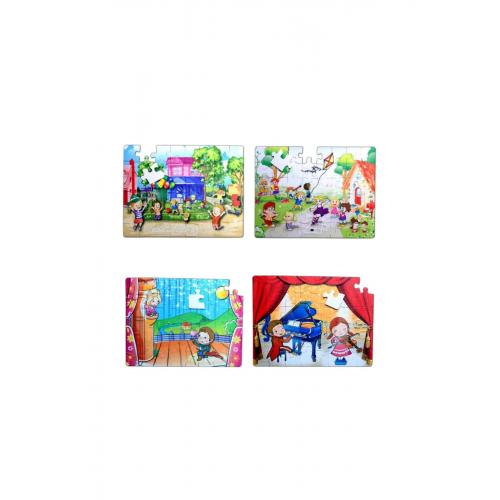 CLZ247 4 Set - 96 Parça  Oyun Parkı ve Sahne 5+ Keçe Yapboz - 5 Yaş Puzzle