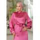 CLZ275 Saten Elbise Pembe