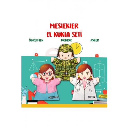 CLZ247 3 Parça Meslekler El Kukla Set , Eğitici Oyuncak