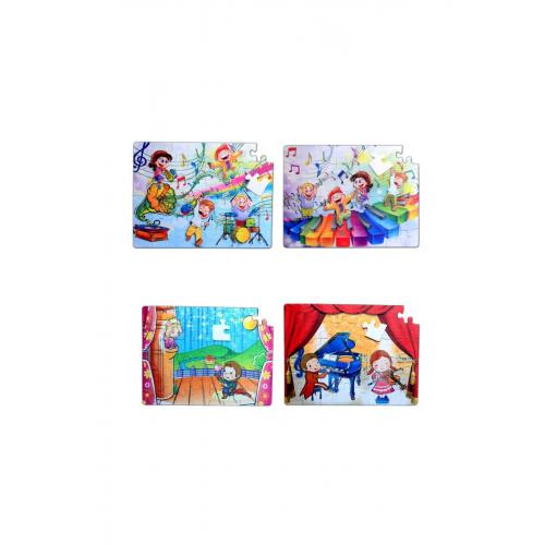 CLZ247 4 Set - 96 Parça  Müzik ve Sahne 5+ Keçe Yapboz - 5 Yaş Puzzle