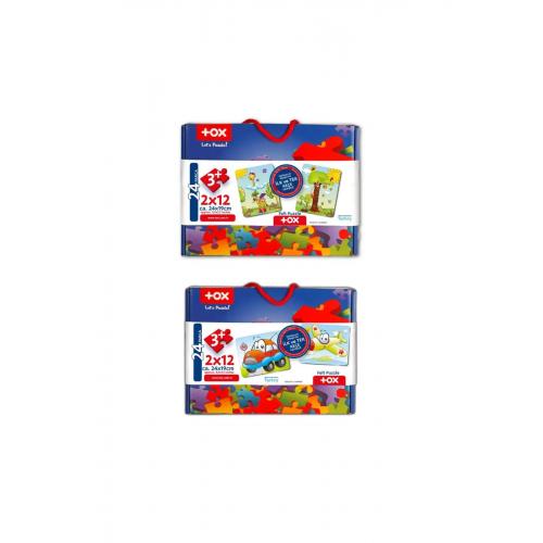 CLZ247 4 Set - 48 Parça  Uçak, Araba ve Zürafa 3+ Keçe Yapboz - 3 Yaş Puzzle