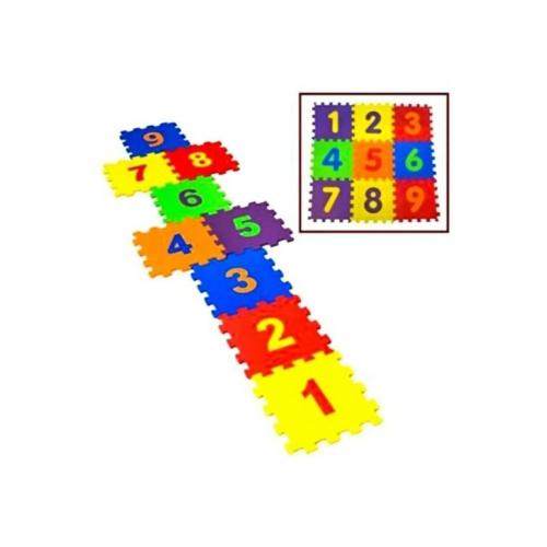 9 Parça Büyük Boy Rakamlı Sayılı Sünger Yapılı Oyun Karosu Yer Matı Puzzle Yapboz Turk-68