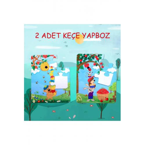 Elmacı Ayı 3 Keçe Yapboz - 3 Yaş Puzzle