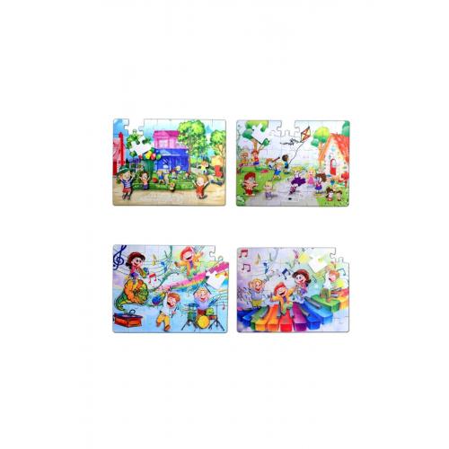 CLZ247 4 Set - 96 Parça  Oyun Parkı ve Müzik 5+ Keçe Yapboz - 5 Yaş Puzzle