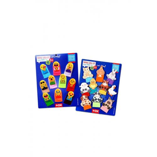 CLZ247 2 Set - 20 Parça  Emojiler ve Evcil Hayvanlar Parmak Kukla