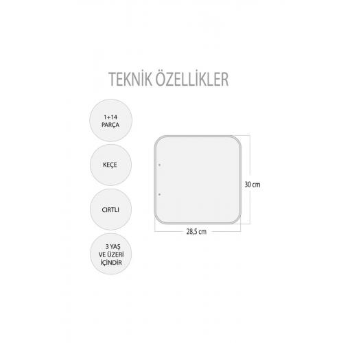 Lisinya247  ( Yatak Odası ) Keçe Cırtlı Aktivite Sayfası - Çocuk Etkinlik , Eğitici Oyuncak alithest