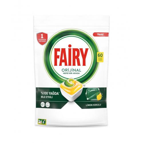 Fairy Hepsi Bir Arada Limon Kokulu Bulaşık Makinesi Deterjanı 60 Tablet