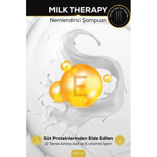 Milk Therapy Nemlendirici Şampuan, Amino Asit ve E Vitamini Takviyesi, 1000ml