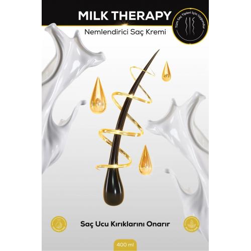 Milk Therapy Nemlendirici Saç Kremi, Onarıcı Etki, Aminoasit ve E Vitamini Takviyeli, 400ml