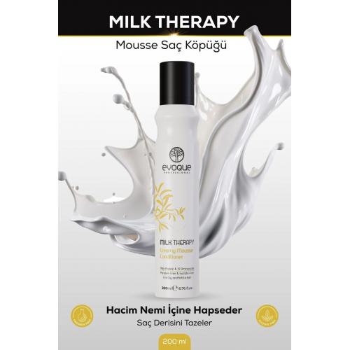 Milk Therapy Mousse Saç Köpüğü, Süt Proteini Ve 12 Aminoasit Içerir, Doğal Bakım, Parabensiz, 200ml