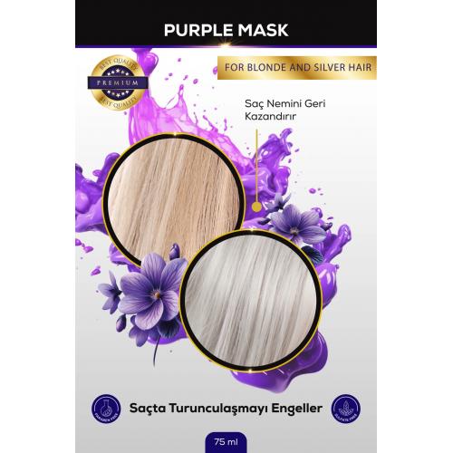 Sarı, Gümüş ve Platin Saçlar için Mor Maske 75ml Vegan, Renk Koruyucu, Turunculaştırma Karşıtı