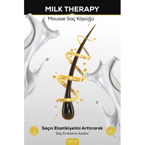 Milk Therapy Mousse Saç Köpüğü, Süt Proteini Ve 12 Aminoasit Içerir, Doğal Bakım, Parabensiz, 200ml