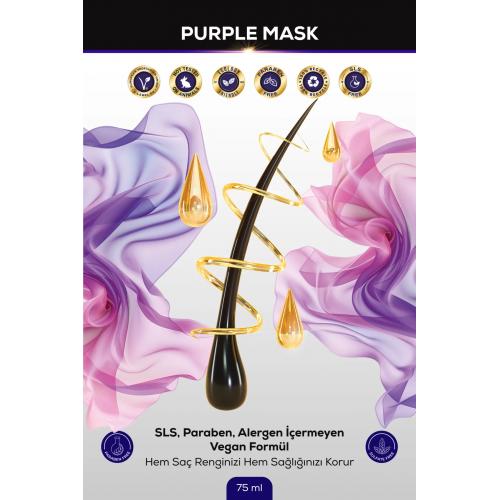 Sarı, Gümüş ve Platin Saçlar için Mor Maske 75ml Vegan, Renk Koruyucu, Turunculaştırma Karşıtı