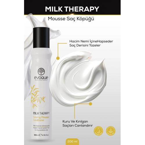 Milk Therapy Mousse Saç Köpüğü, Süt Proteini Ve 12 Aminoasit Içerir, Doğal Bakım, Parabensiz, 200ml