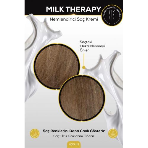 Milk Therapy Nemlendirici Saç Kremi, Onarıcı Etki, Aminoasit ve E Vitamini Takviyeli, 400ml