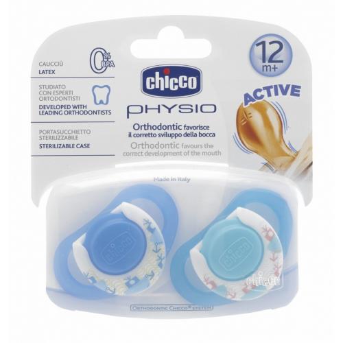 Chicco 2 li Physio Kauçuk Emzik 12 ay+ Erkek