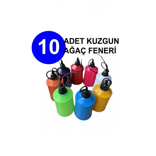 Kuzgun Ağaç Feneri 10 Adet Karışık Renkli