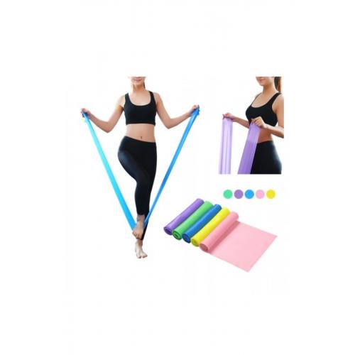 Sarı Pilates Lastiği Kolay Direnç Pilates 120 Cm*15 Cm*0.25 Mm