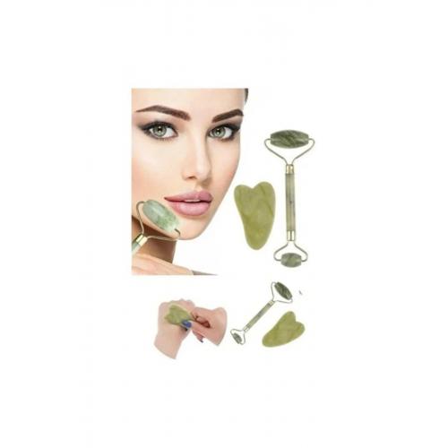 Jade Roller Gua Sha Taşı Seti