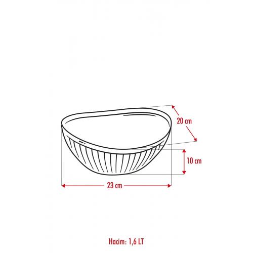 Akrilik Barok Beyaz Orta Boy Oval Meyve & Salata Kasesi & Karıştırma Kabı / 1,6 Lt  (CAM DEĞİLDİR)