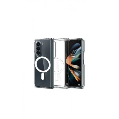 Samsung Galaxy Z Fold 5 Kılıf Magneticsafe Uyumlu Şeffaf Silikon